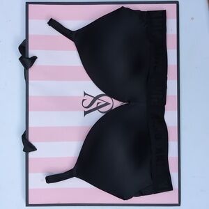 Victoria's Secret Pink Black Bra Wear Everywhere Wireless Push -Up size36C
